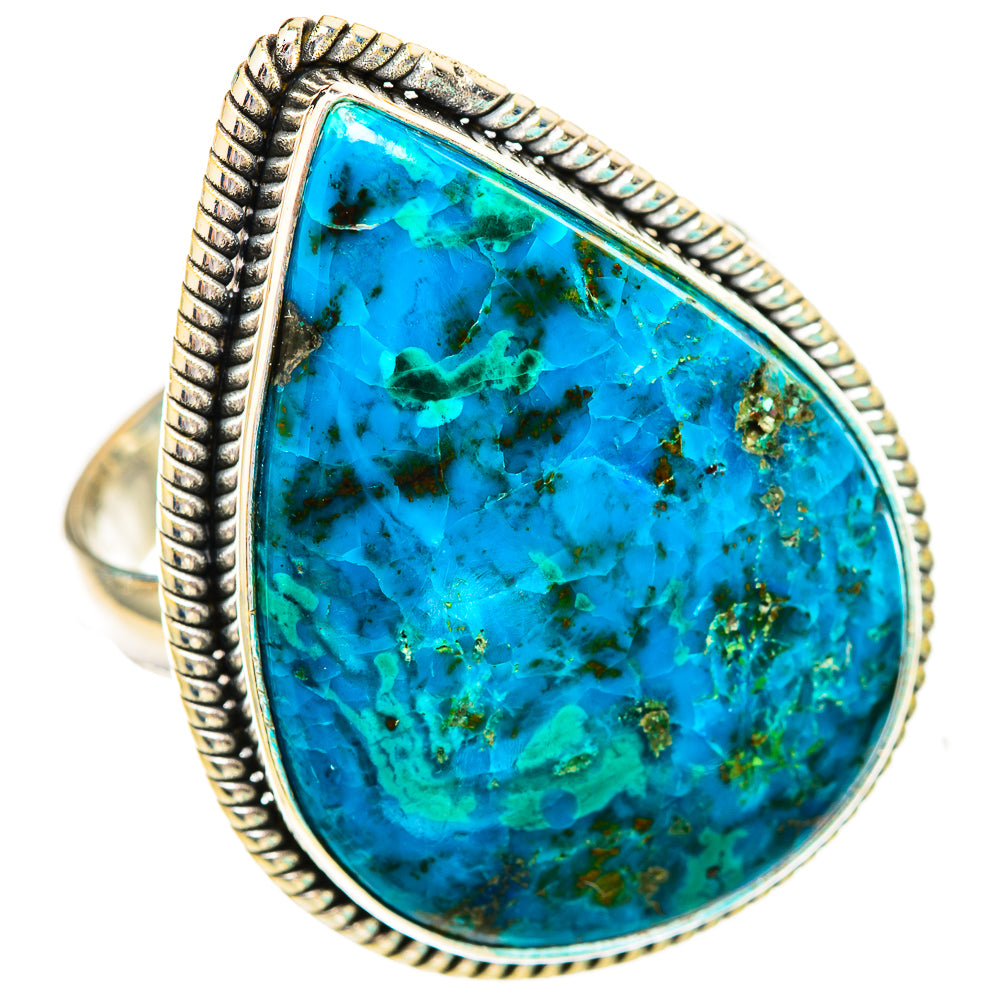 Peruvian Chrysocolla Rings handcrafted by Ana Silver Co - RING116075 - Photo 2