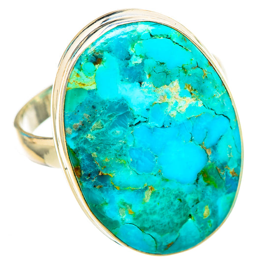 Peruvian Chrysocolla Rings handcrafted by Ana Silver Co - RING116076 - Photo 2