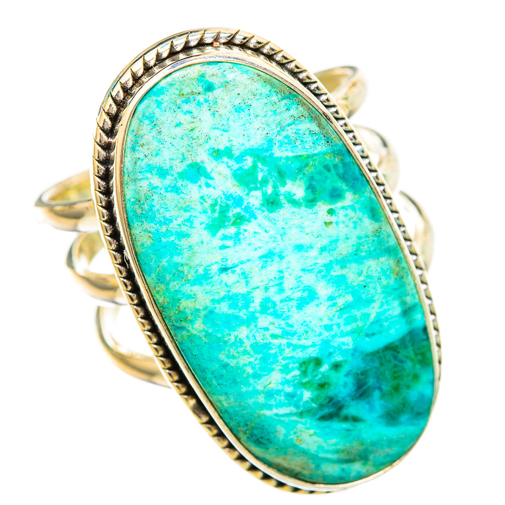 Peruvian Chrysocolla Rings handcrafted by Ana Silver Co - RING116085 - Photo 2