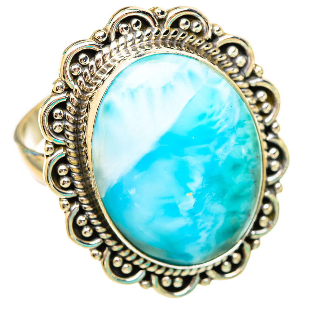 Larimar Rings handcrafted by Ana Silver Co - RING116119 - Photo 2