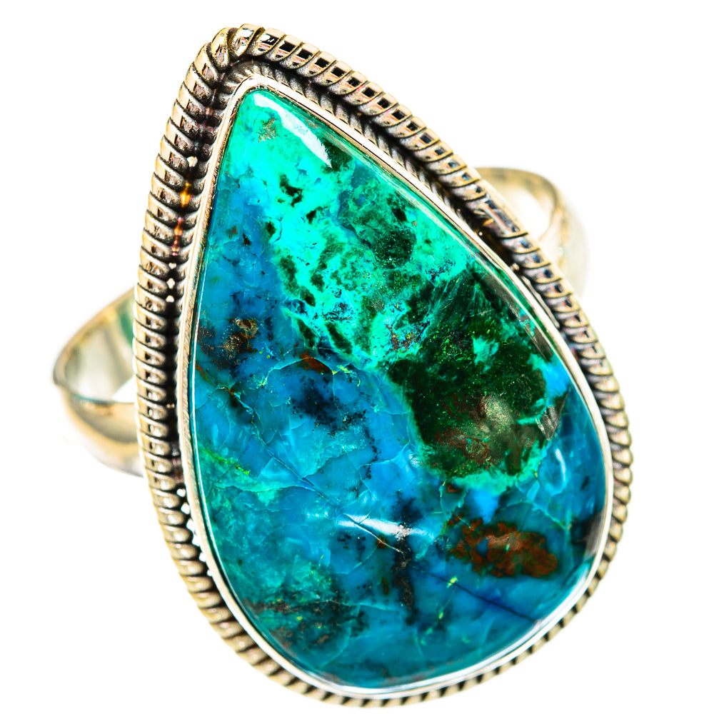 Peruvian Chrysocolla Rings handcrafted by Ana Silver Co - RING116142 - Photo 2