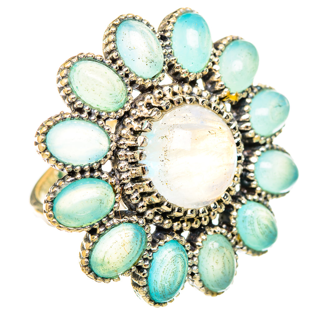 Rainbow Moonstone Rings handcrafted by Ana Silver Co - RING116143 - Photo 2