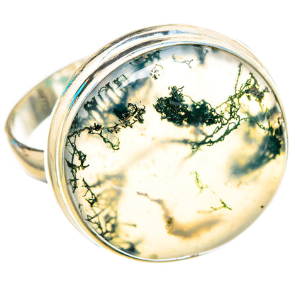 Green Moss Agate Rings handcrafted by Ana Silver Co - RING116171 - Photo 2