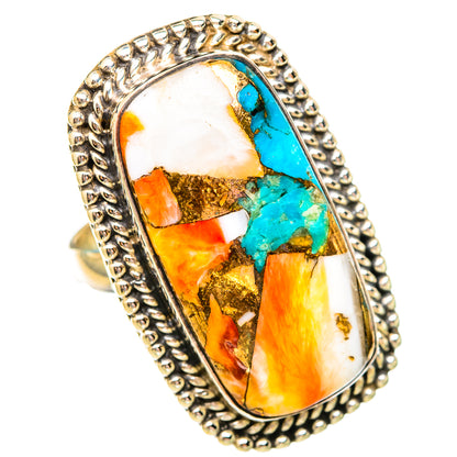 Spiny Oyster Turquoise Rings handcrafted by Ana Silver Co - RING116182 - Photo 2
