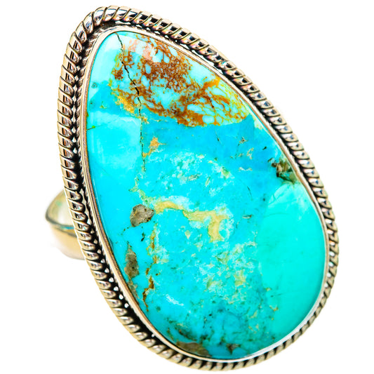 Peruvian Chrysocolla Rings handcrafted by Ana Silver Co - RING116190 - Photo 2