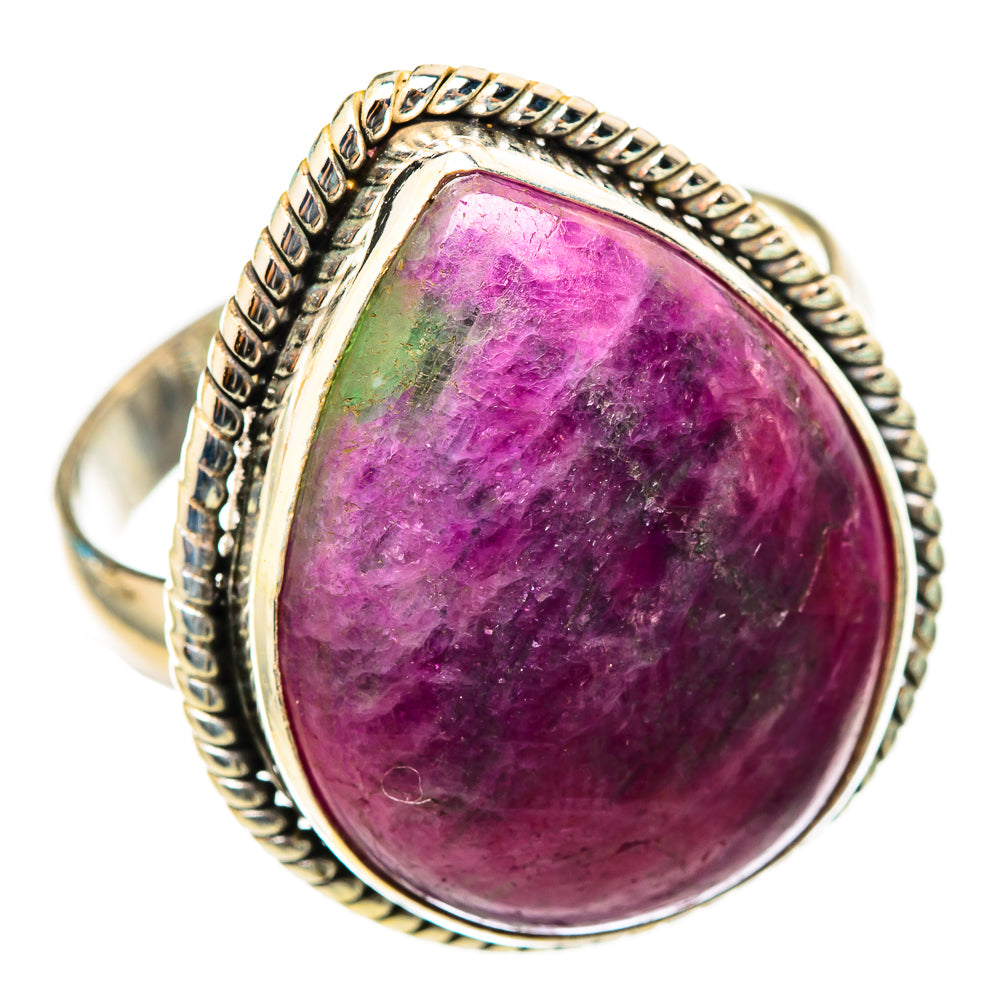 Ruby Zoisite Rings handcrafted by Ana Silver Co - RING116214 - Photo 2