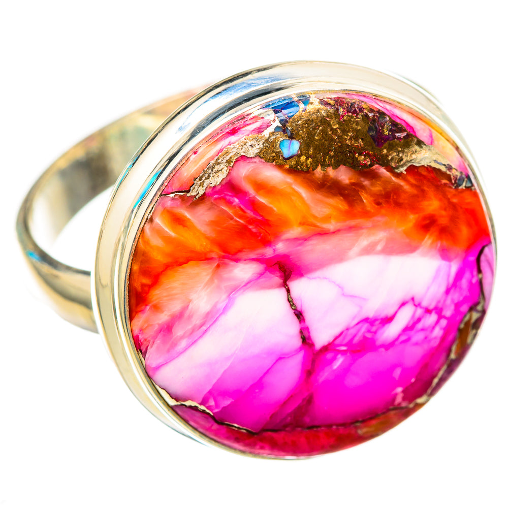 Kingman Pink Dahlia Turquoise Rings handcrafted by Ana Silver Co - RING116251 - Photo 2