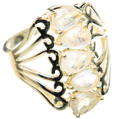 Rainbow Moonstone Rings handcrafted by Ana Silver Co - RING116297 - Photo 2