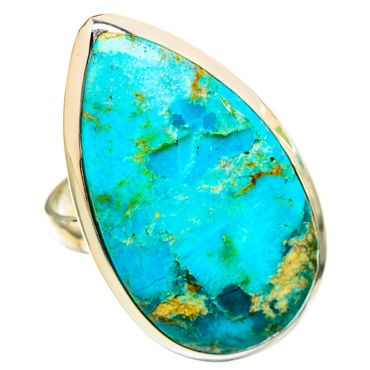 Peruvian Chrysocolla Rings handcrafted by Ana Silver Co - RING116306 - Photo 2
