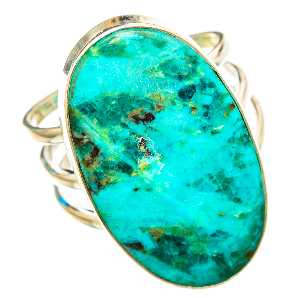 Peruvian Chrysocolla Rings handcrafted by Ana Silver Co - RING116307 - Photo 2