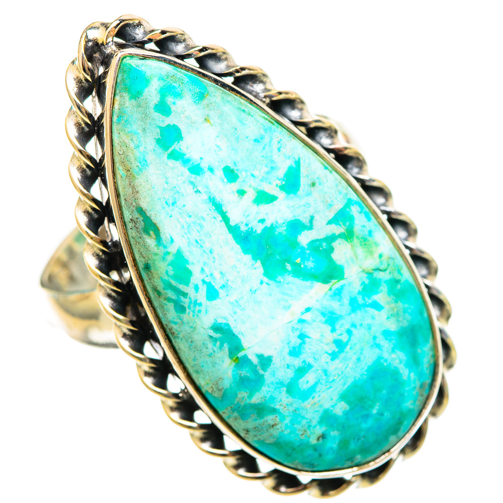 Peruvian Chrysocolla Rings handcrafted by Ana Silver Co - RING116310 - Photo 2