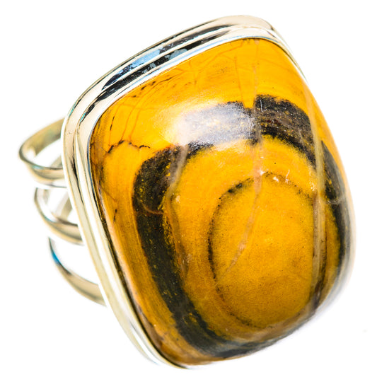 Bumble Bee Jasper Rings handcrafted by Ana Silver Co - RING116349 - Photo 2