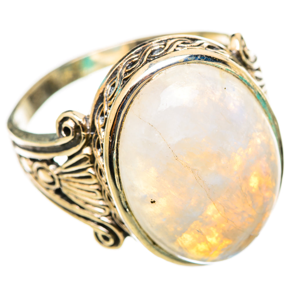 Rainbow Moonstone Rings handcrafted by Ana Silver Co - RING116358 - Photo 2