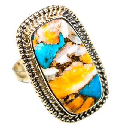 Spiny Oyster Turquoise Rings handcrafted by Ana Silver Co - RING116361 - Photo 2