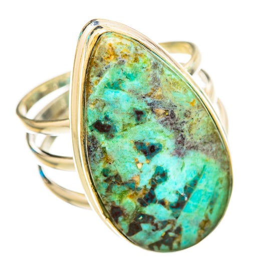 Peruvian Chrysocolla Rings handcrafted by Ana Silver Co - RING116370 - Photo 2