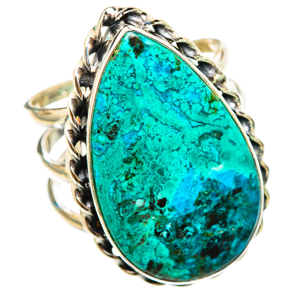 Peruvian Chrysocolla Rings handcrafted by Ana Silver Co - RING116375 - Photo 2