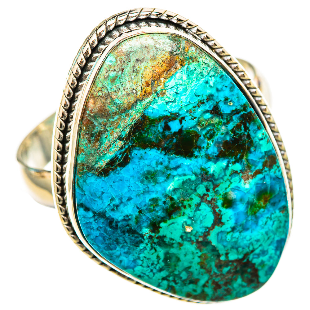 Peruvian Chrysocolla Rings handcrafted by Ana Silver Co - RING116389 - Photo 2