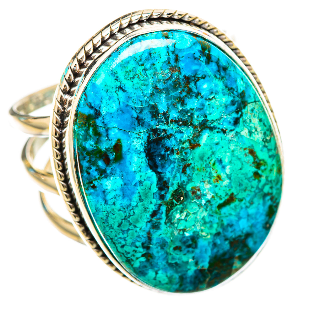 Peruvian Chrysocolla Rings handcrafted by Ana Silver Co - RING116397 - Photo 2
