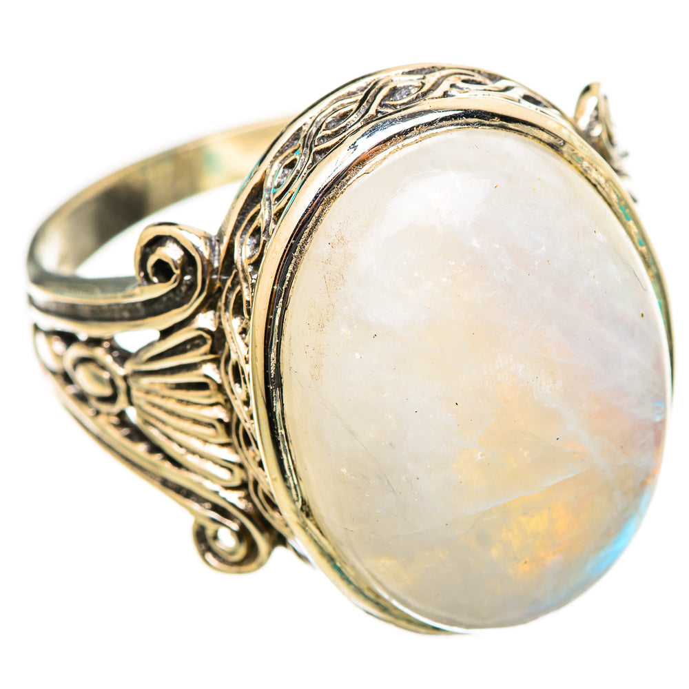 Rainbow Moonstone Rings handcrafted by Ana Silver Co - RING116415 - Photo 2