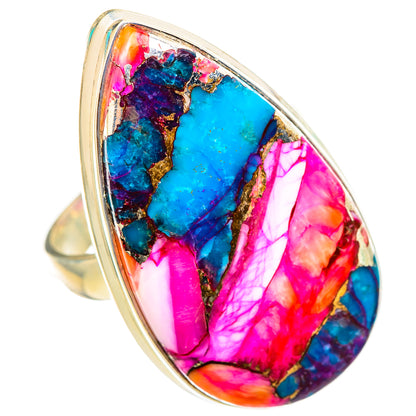 Kingman Pink Dahlia Turquoise Rings handcrafted by Ana Silver Co - RING116417 - Photo 2