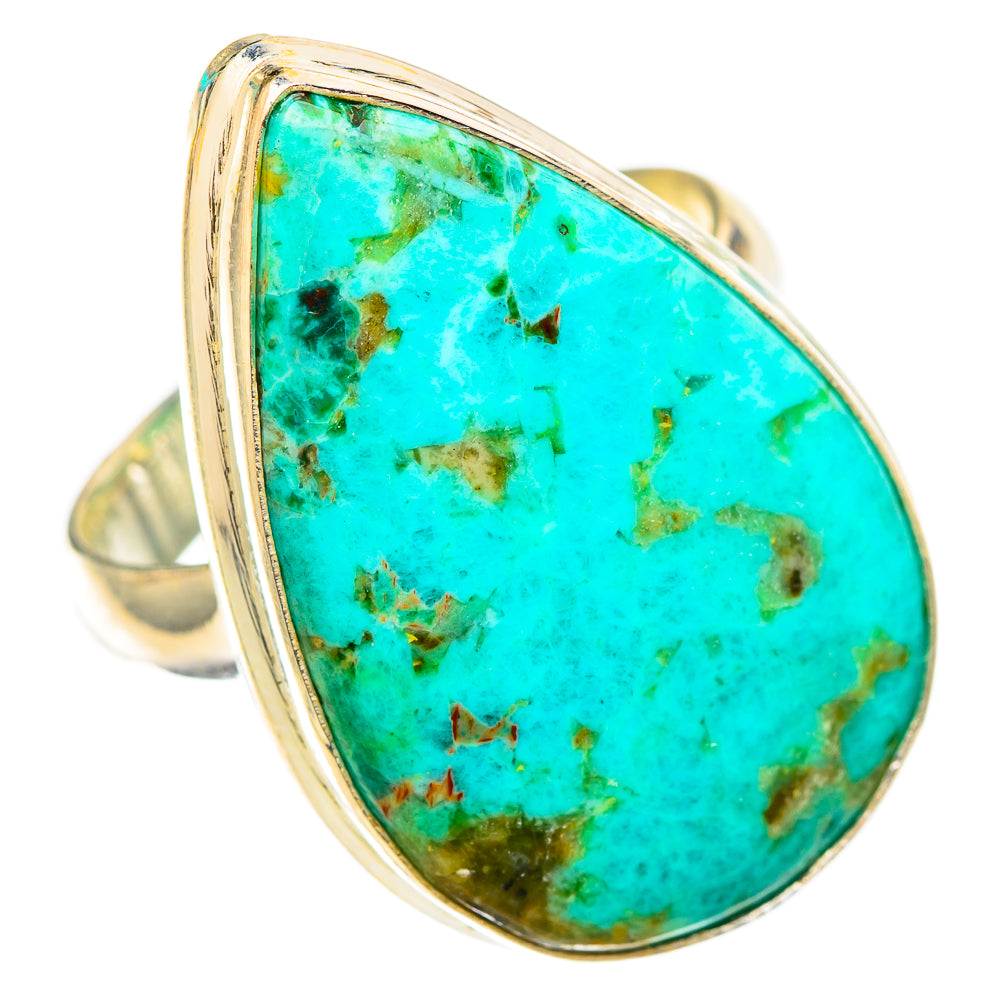 Peruvian Chrysocolla Rings handcrafted by Ana Silver Co - RING116432 - Photo 2
