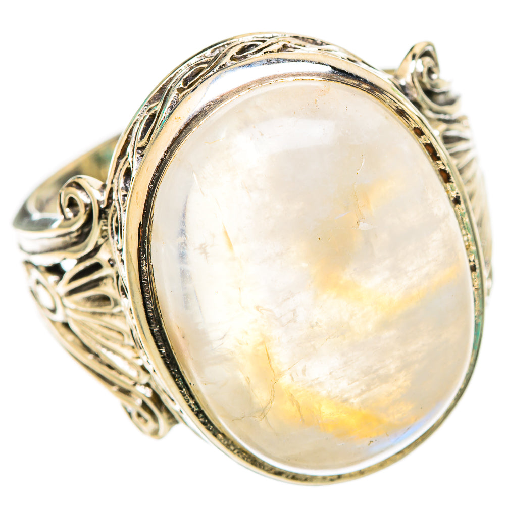 Rainbow Moonstone Rings handcrafted by Ana Silver Co - RING116443 - Photo 2