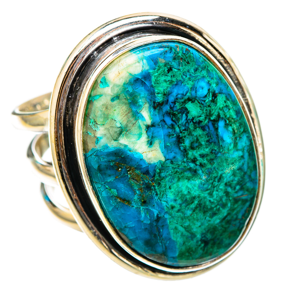 Peruvian Chrysocolla Rings handcrafted by Ana Silver Co - RING116444 - Photo 2
