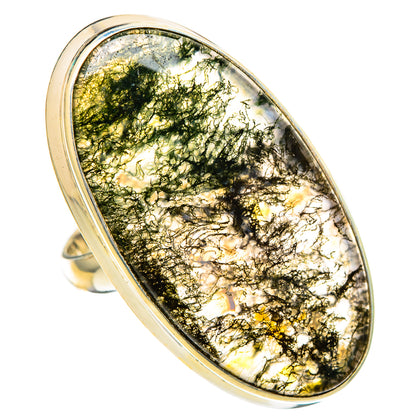 Green Moss Agate Rings handcrafted by Ana Silver Co - RING116484 - Photo 2