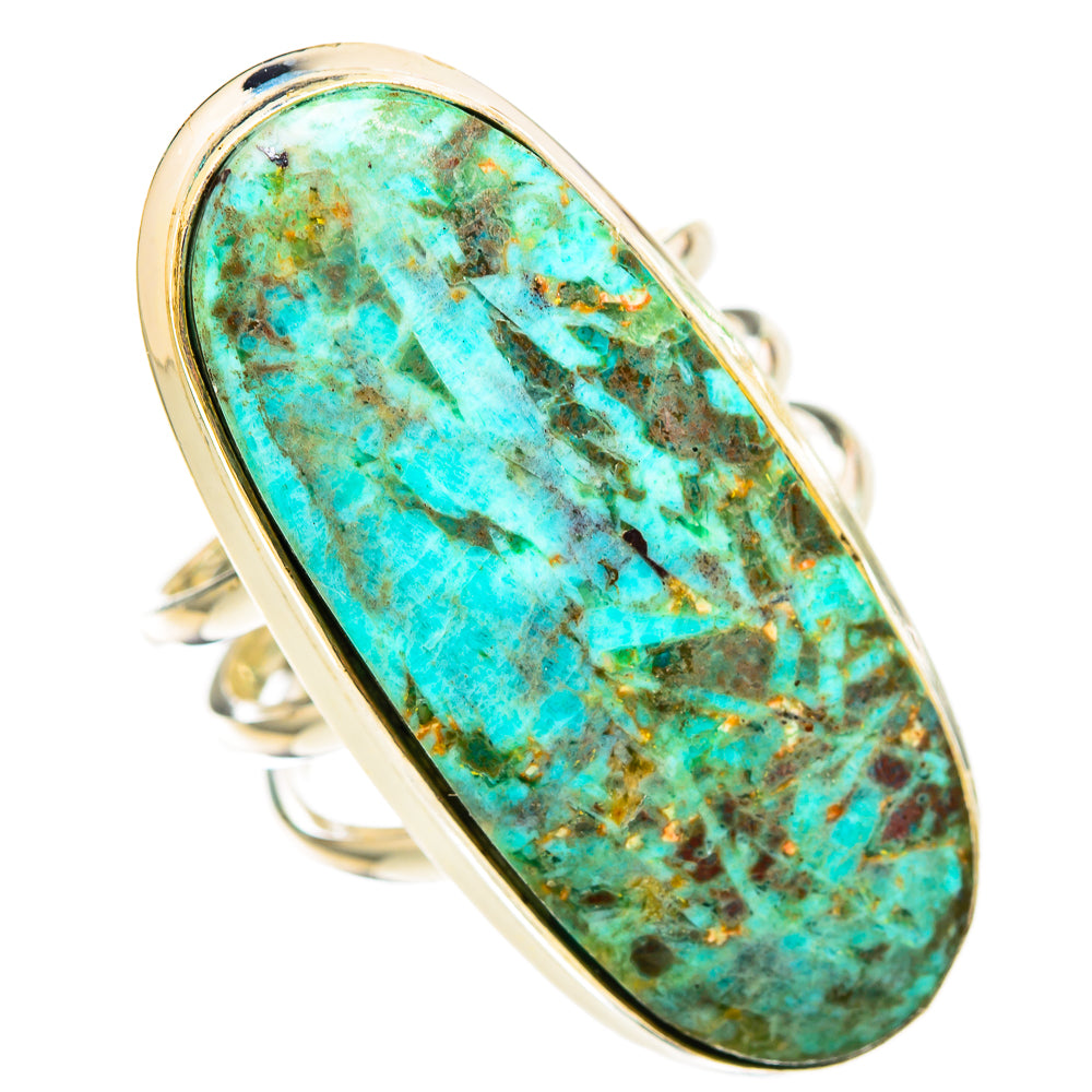 Peruvian Chrysocolla Rings handcrafted by Ana Silver Co - RING116501 - Photo 2