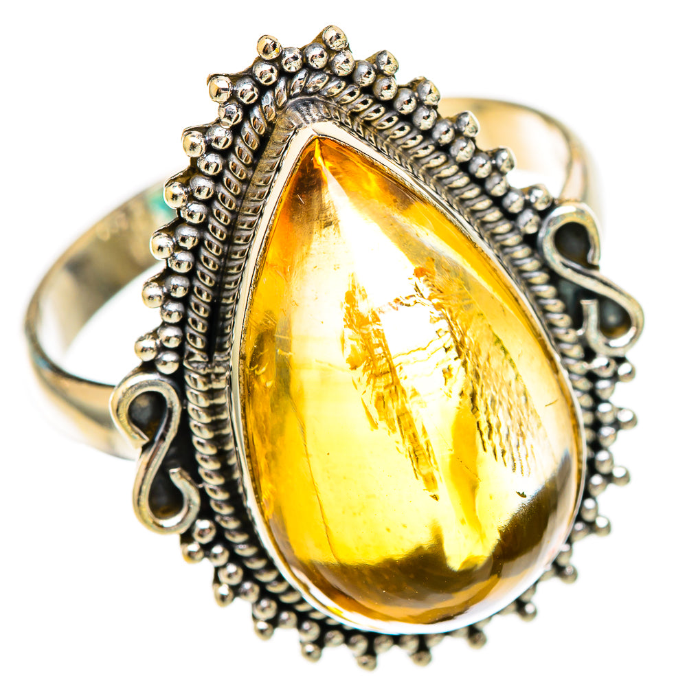 Citrine Sugarloaf Rings handcrafted by Ana Silver Co - RING116515 - Photo 2