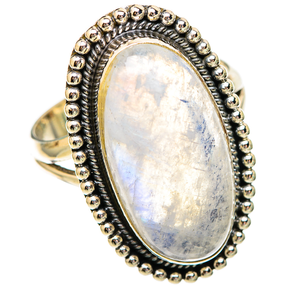 Rainbow Moonstone Rings handcrafted by Ana Silver Co - RING116531 - Photo 2