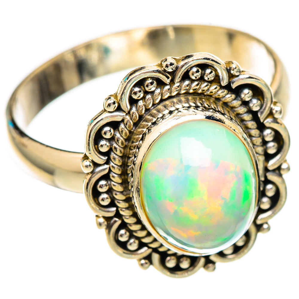 Ethiopian Opal Rings handcrafted by Ana Silver Co - RING116535 - Photo 2
