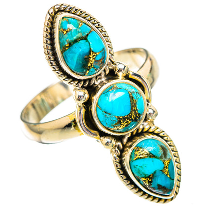 Blue Copper Composite Turquoise Rings handcrafted by Ana Silver Co - RING116540 - Photo 2