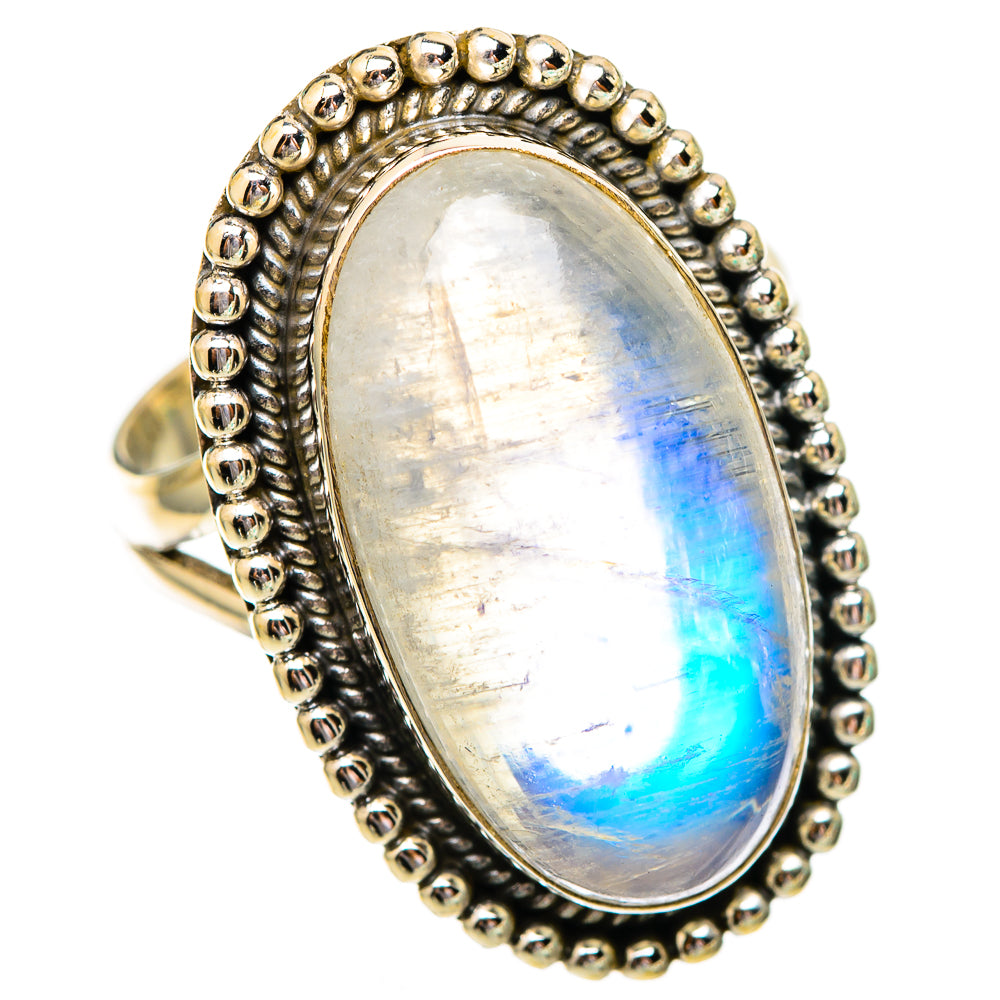 Rainbow Moonstone Rings handcrafted by Ana Silver Co - RING116563 - Photo 2
