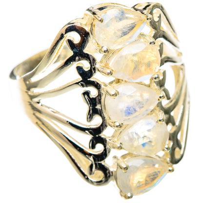 Rainbow Moonstone Rings handcrafted by Ana Silver Co - RING116564 - Photo 2