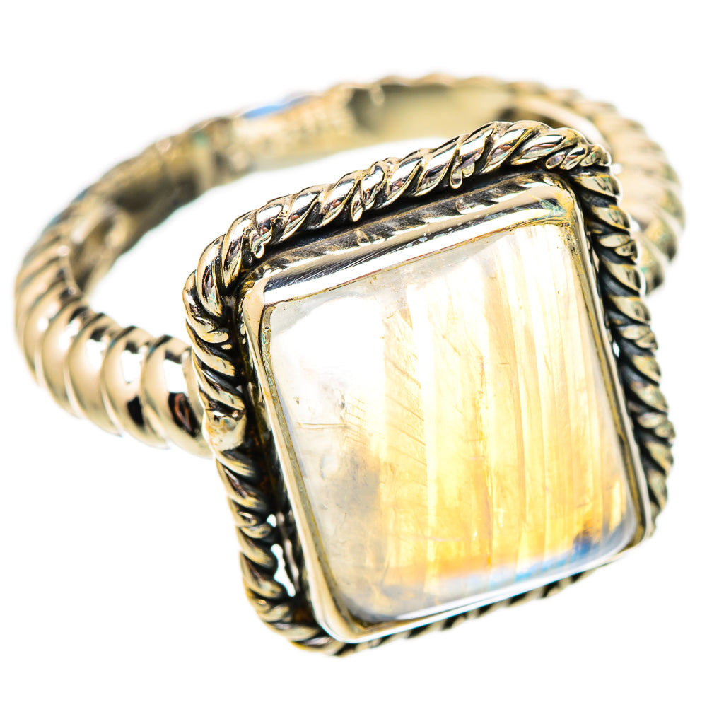 Rainbow Moonstone Rings handcrafted by Ana Silver Co - RING116596 - Photo 2