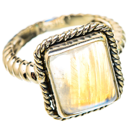 Rainbow Moonstone Rings handcrafted by Ana Silver Co - RING116596 - Photo 2