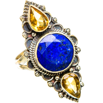 Lapis Lazuli, Citrine Rings handcrafted by Ana Silver Co - RING116611 - Photo 2