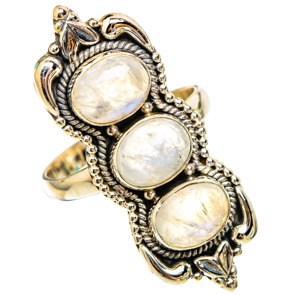 Rainbow Moonstone Rings handcrafted by Ana Silver Co - RING116632 - Photo 2