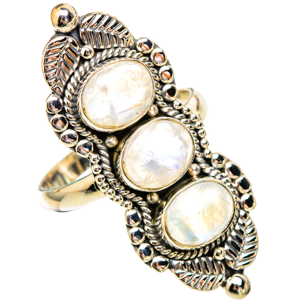 Rainbow Moonstone Rings handcrafted by Ana Silver Co - RING116666 - Photo 2