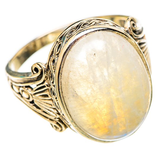 Rianbow Moonstone Rings handcrafted by Ana Silver Co - RING116667 - Photo 2