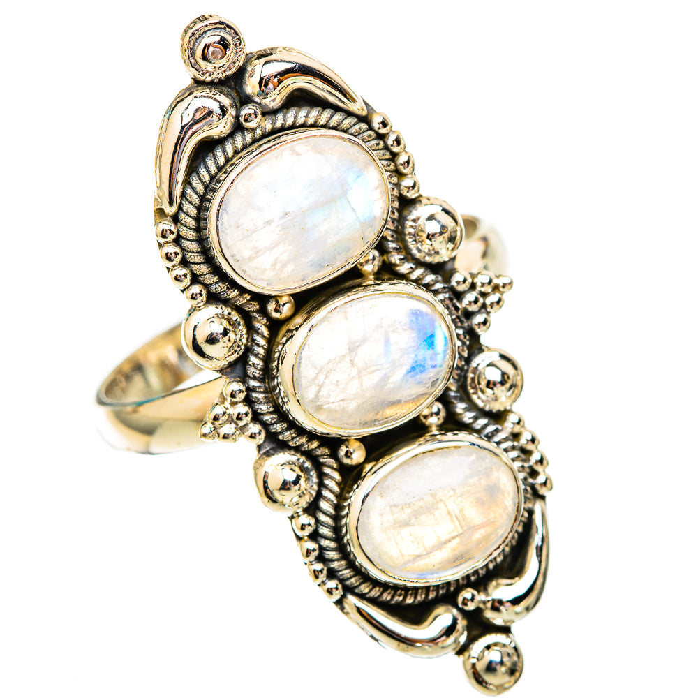 Rianbow Moonstone Rings handcrafted by Ana Silver Co - RING116668 - Photo 2