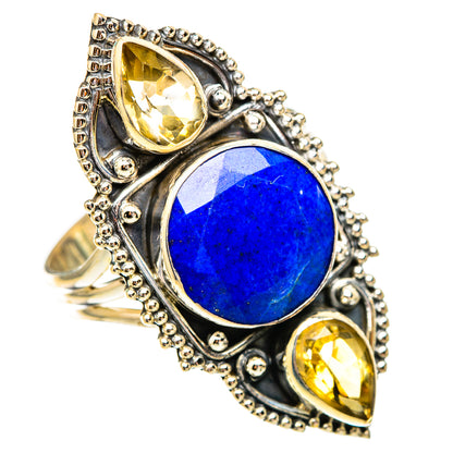 Lapis Lazuli, Citrine Rings handcrafted by Ana Silver Co - RING116680 - Photo 2