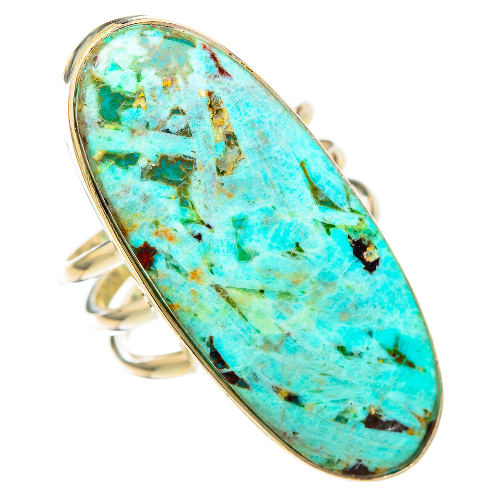 Peruvian Chrysocolla Rings handcrafted by Ana Silver Co - RING116682 - Photo 2