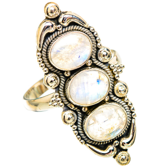 Rainbow Moonstone Rings handcrafted by Ana Silver Co - RING116700 - Photo 2
