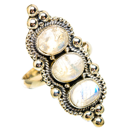 Rainbow Moonstone Rings handcrafted by Ana Silver Co - RING116728 - Photo 2