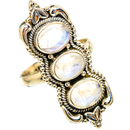 Rainbow Moonstone Rings handcrafted by Ana Silver Co - RING116729 - Photo 2