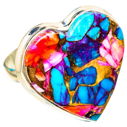 Kingman Pink Dahlia Turquoise Rings handcrafted by Ana Silver Co - RING116732 - Photo 2