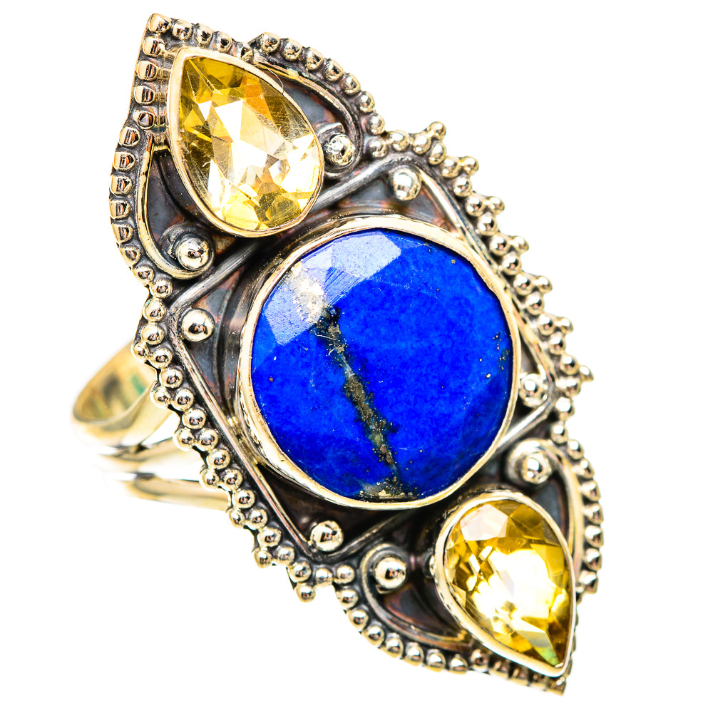 Lapis Lazuli, Citrine Rings handcrafted by Ana Silver Co - RING116744 - Photo 2