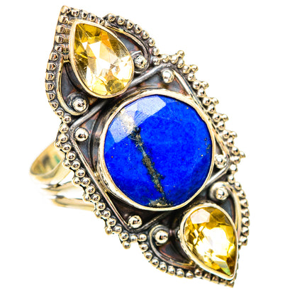 Lapis Lazuli, Citrine Rings handcrafted by Ana Silver Co - RING116744 - Photo 2
